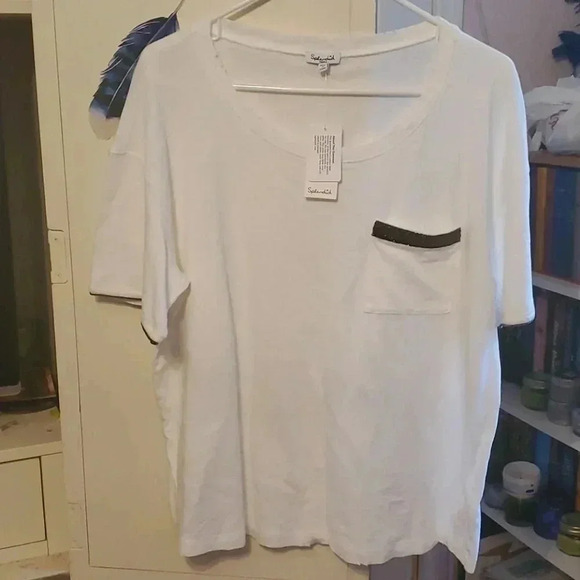 SPLENDID WOMENS DISTRESSED TOP - Picture 2 of 5